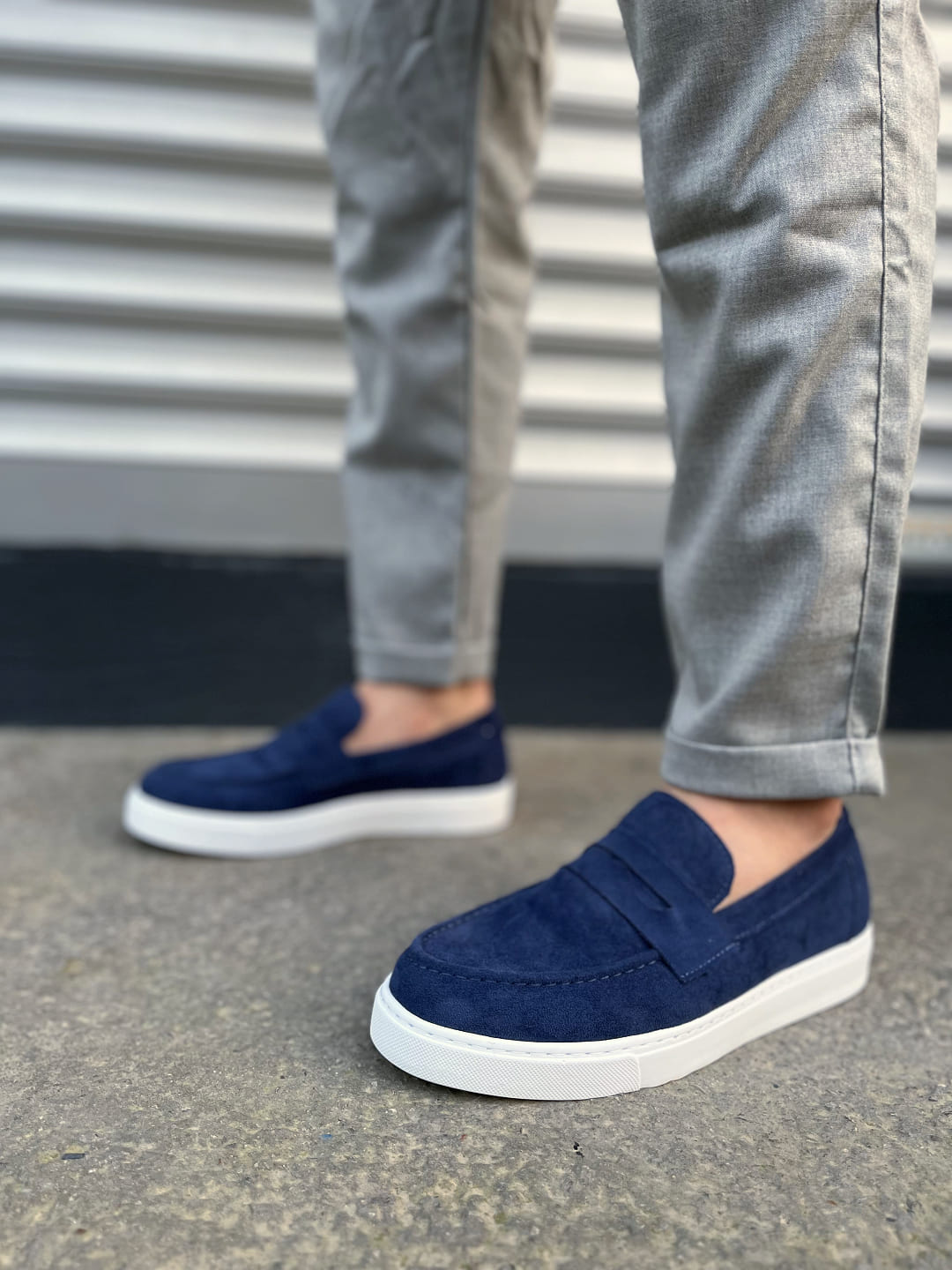 JY180 Estilo X Bağcıksız Süet Erkek Günlük Spor Klasik Ayakkabı SBT - Lacivert - Görsel 2