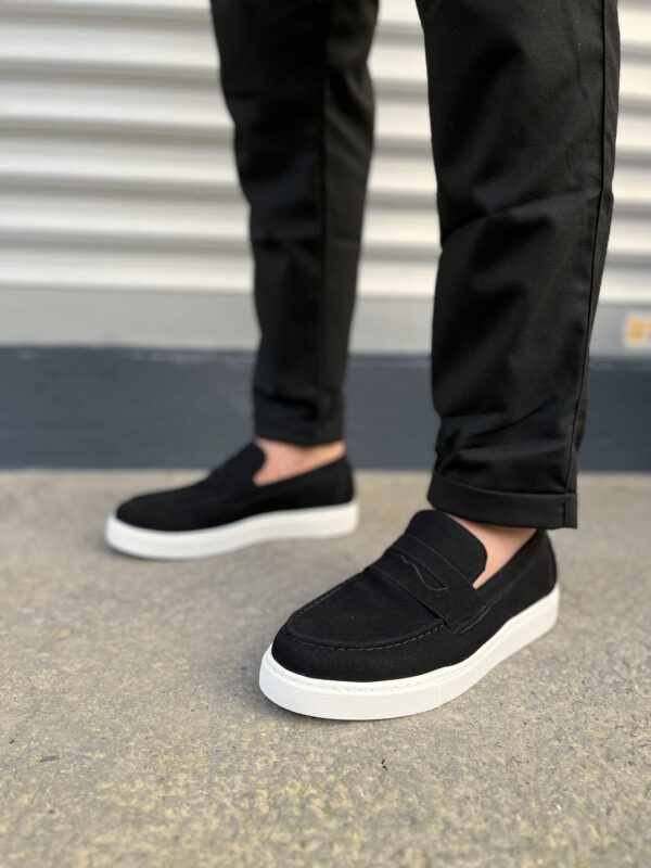 JY180 Estilo X Bağcıksız Süet Erkek Günlük Spor Klasik Ayakkabı SBT - Siyah - Görsel 2