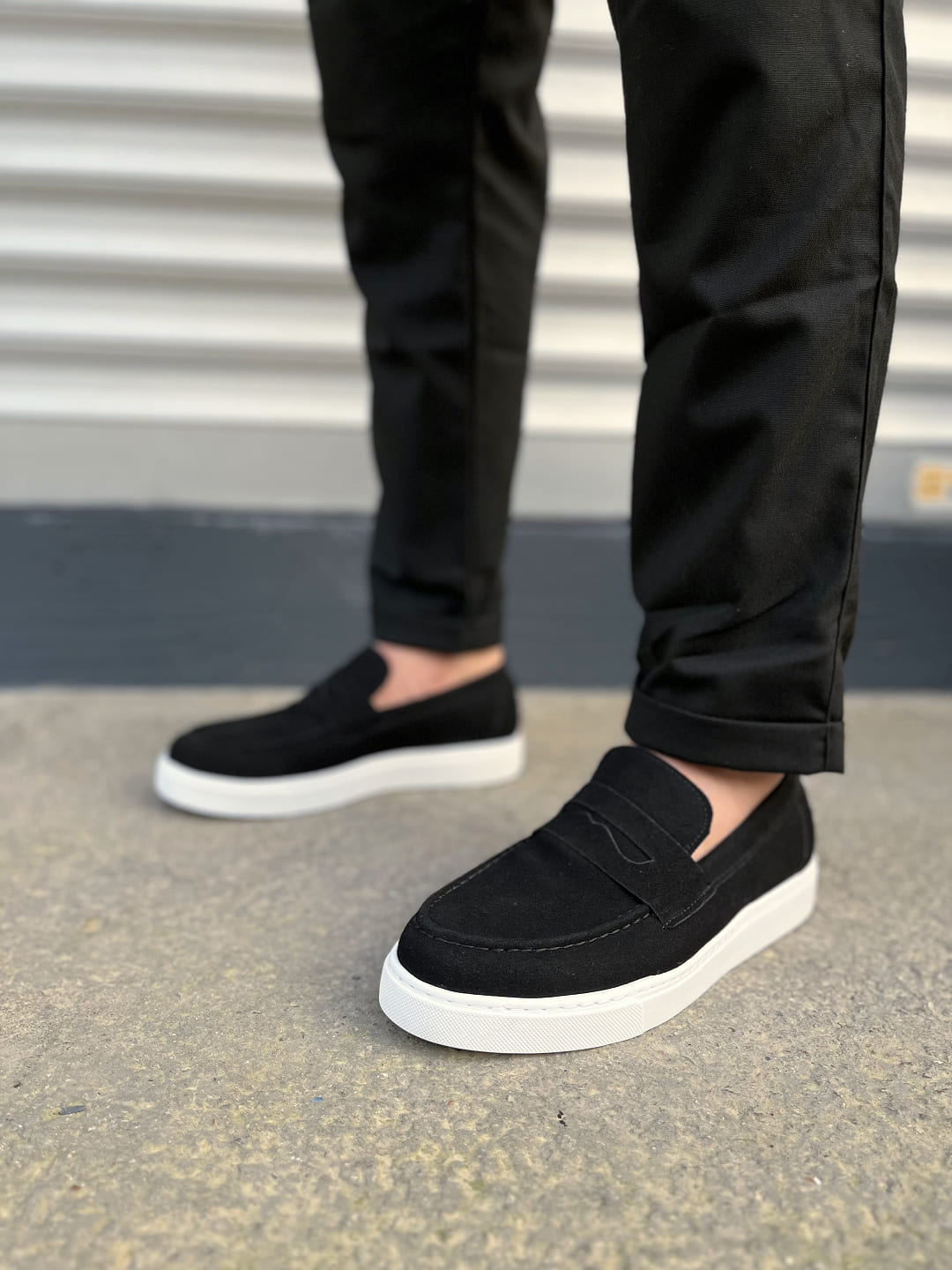 JY180 Estilo X Bağcıksız Süet Erkek Günlük Spor Klasik Ayakkabı SBT - Siyah - Görsel 2