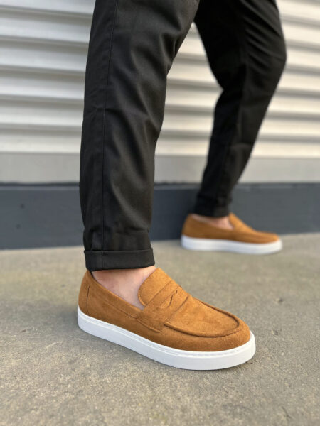 JY180 Estilo X Bağcıksız Süet Erkek Günlük Spor Klasik Ayakkabı SBT - Taba