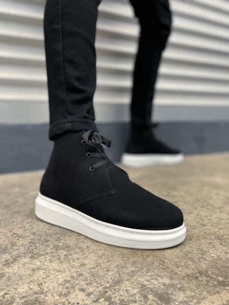 JY207 Oslo Bağcıklı Ortopedik Taban Süet Erkek Spor Bot SBT - Siyah