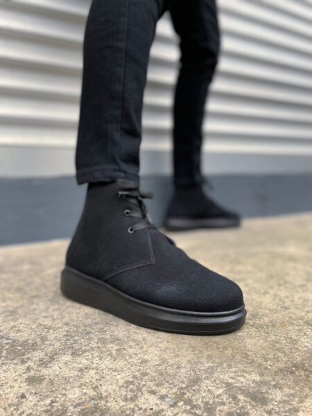 Oslo Bağcıklı Ortopedik Taban Süet Erkek Spor Bot SST - Siyah