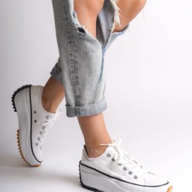 PARIS Bağcıklı Ortopedik Taban Kadın Sneaker Spor Ayakkabı  TBT - Beyaz