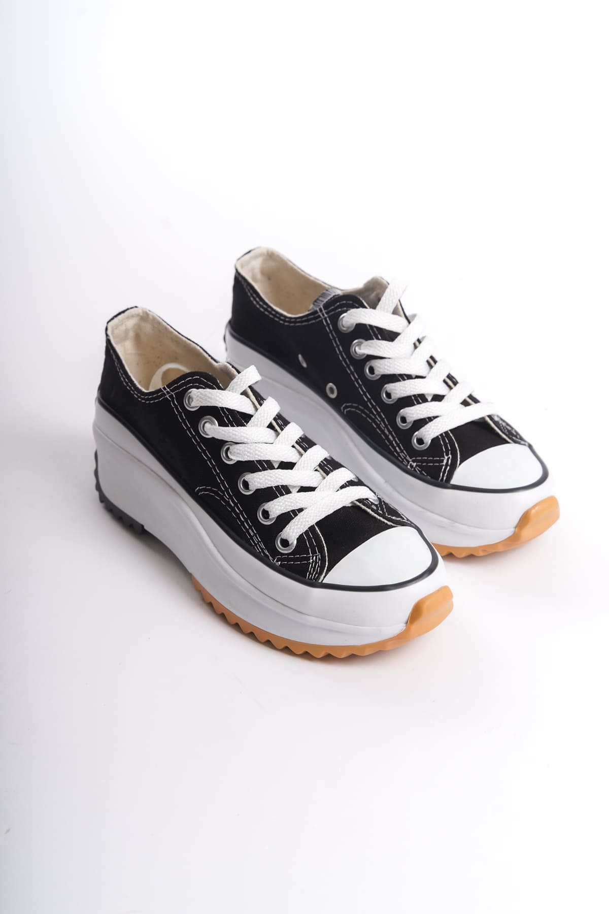 PARIS Bağcıklı Ortopedik Taban Kadın Sneaker Spor Ayakkabı  TBT - Siyah - Görsel 4