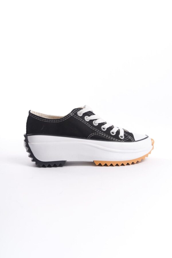 PARIS Bağcıklı Ortopedik Taban Kadın Sneaker Spor Ayakkabı  TBT - Siyah - Görsel 6