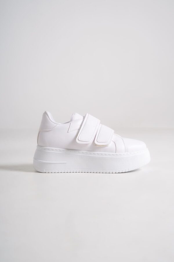 VALENCIA Bağcıksız Cırt Cırtlı Ortopedik Taban Kadın Sneaker Spor Ayakkabı CBT - Beyaz - Görsel 6