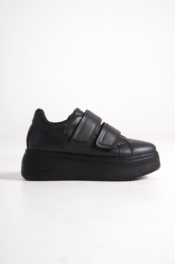VALENCIA Bağcıksız Cırt Cırtlı Ortopedik Taban Kadın Sneaker Spor Ayakkabı CST - Siyah - Görsel 6
