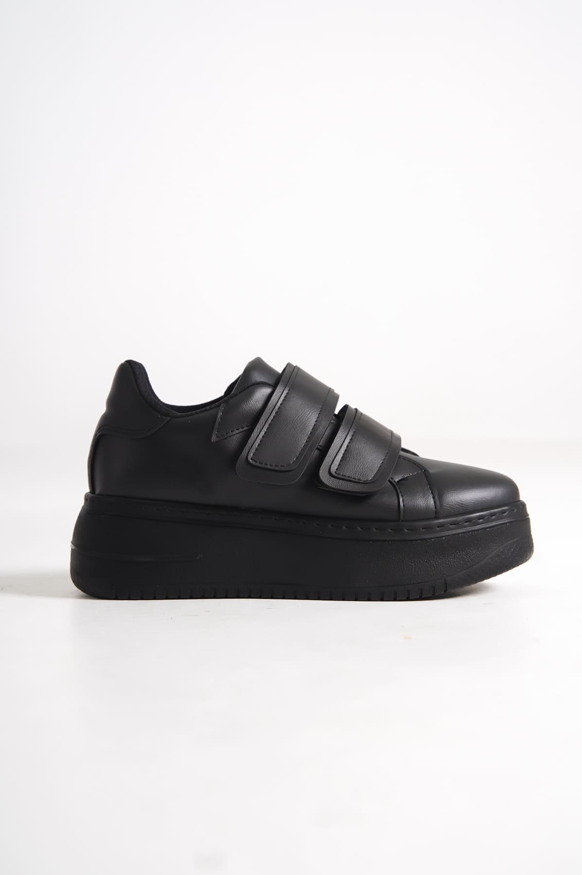 VALENCIA Bağcıksız Cırt Cırtlı Ortopedik Taban Kadın Sneaker Spor Ayakkabı CST - Siyah - Görsel 6
